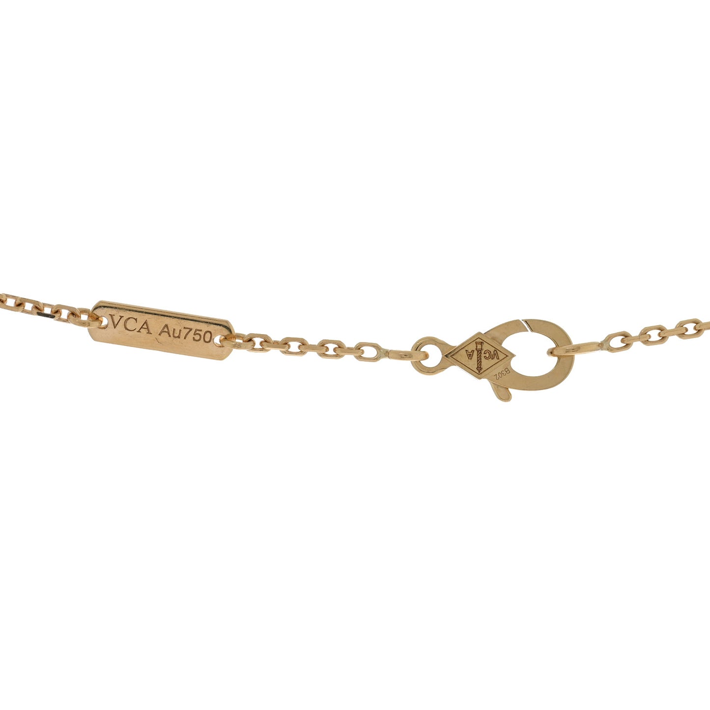 18K Yellow Gold Black Onyx Vintage Alhambra Pendant Necklace