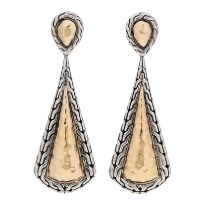 John Hardy Sterling Silver 22K Yellow Gold Classic Chain Drop Earrings 1 of 4