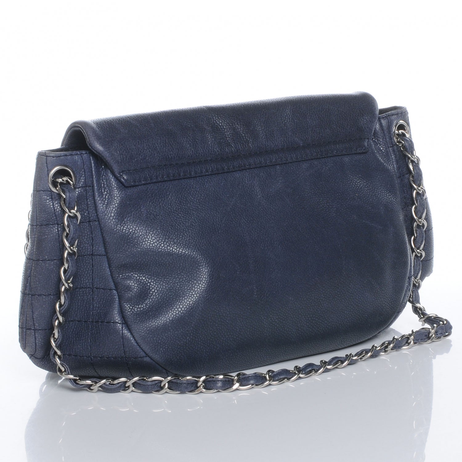 Chanel Caviar Half Moon Large Flap Navy 3 of 7