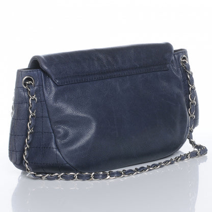 Chanel Caviar Half Moon Large Flap Navy 3 of 7