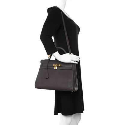 Hermes Togo Kelly Retourne 32 Chocolate 2 of 9