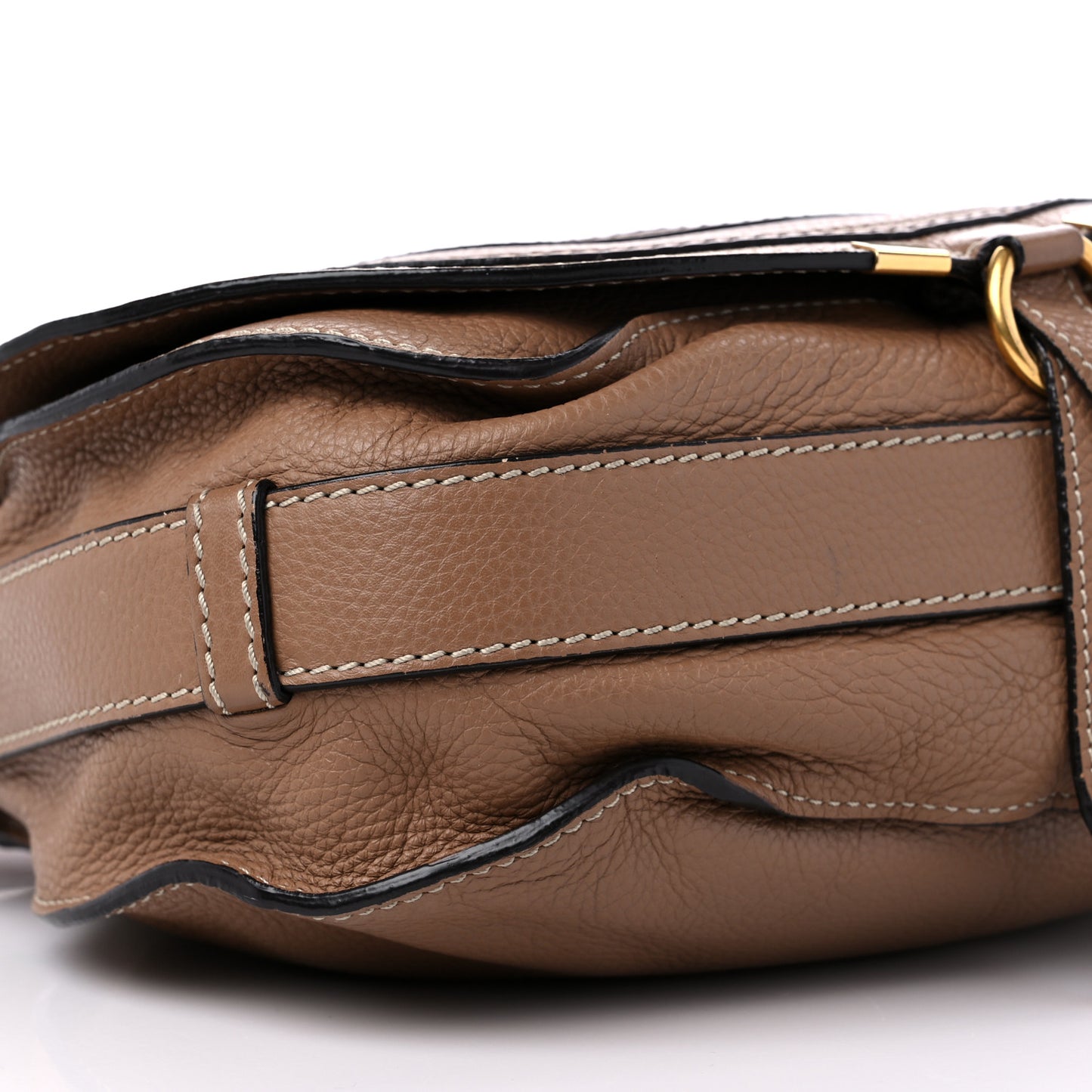 Calfskin Medium Marcie Round Crossbody Bag Nut