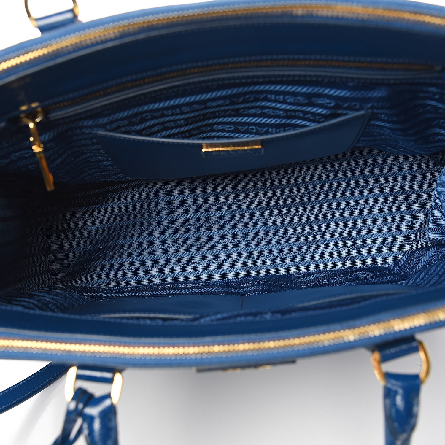 Prada Saffiano Vernice Medium Galleria Double Zip Tote Ottanio 5 of 16