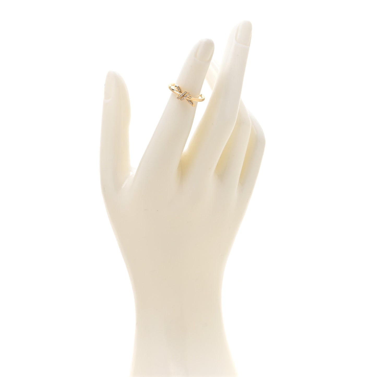 18K Rose Gold Diamond Small Knot Ring 49 5