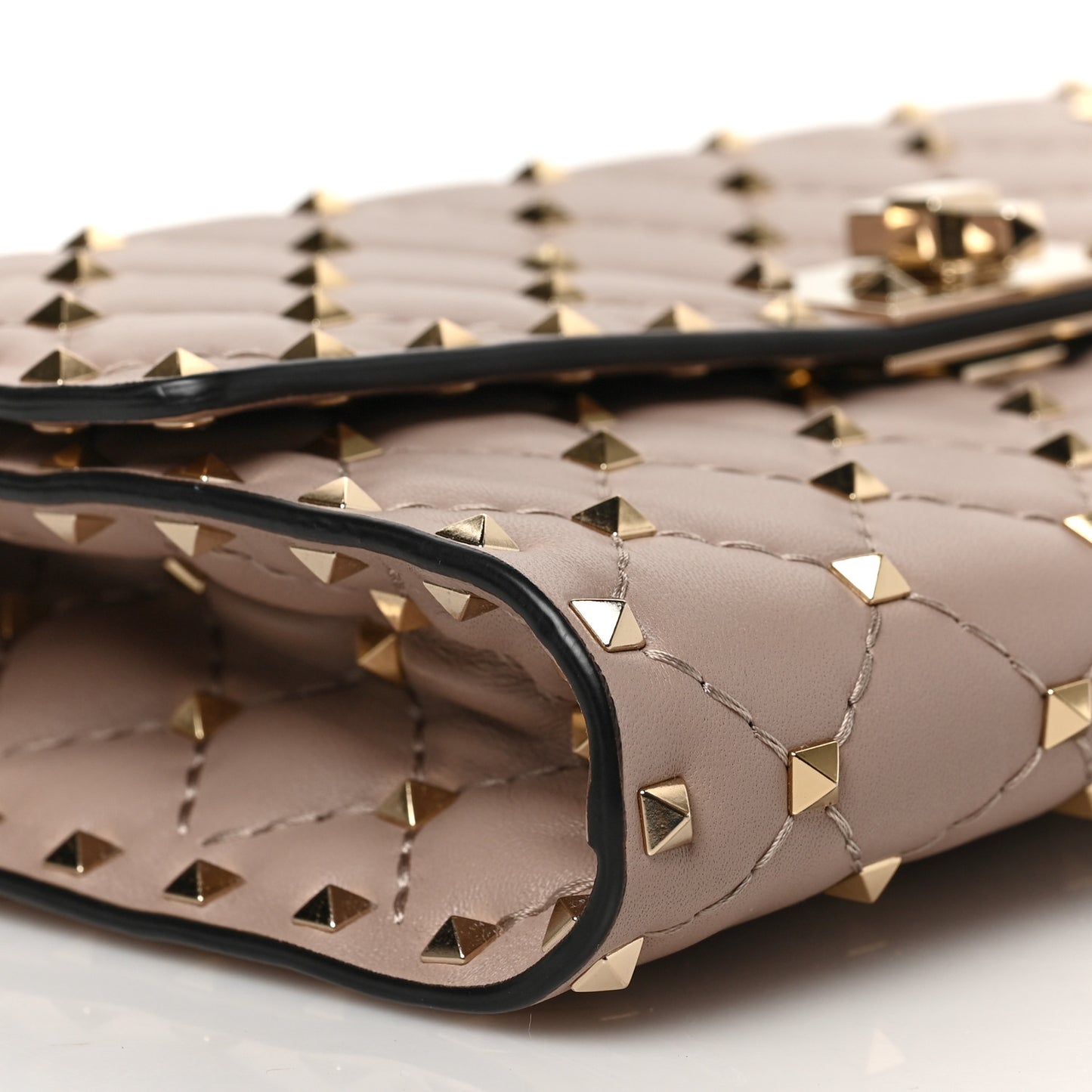 Nappa Rockstud Spike Wallet On Chain Poudre