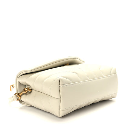 Saint Laurent Calfskin Y Quilted Monogram Toy Loulou Crossbody Bag Blanc Vintage 4 of 10