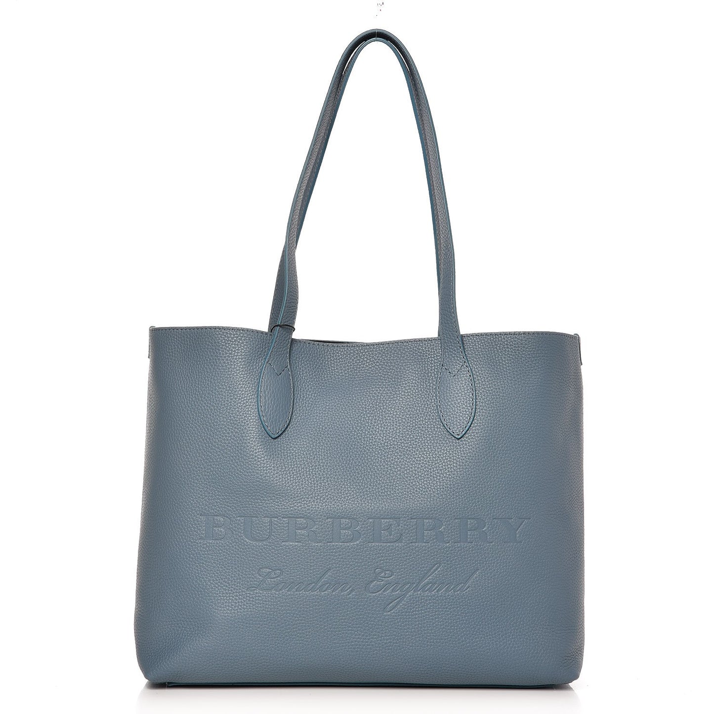 Grainy Calfskin Remington Tote Dusty Teal Blue