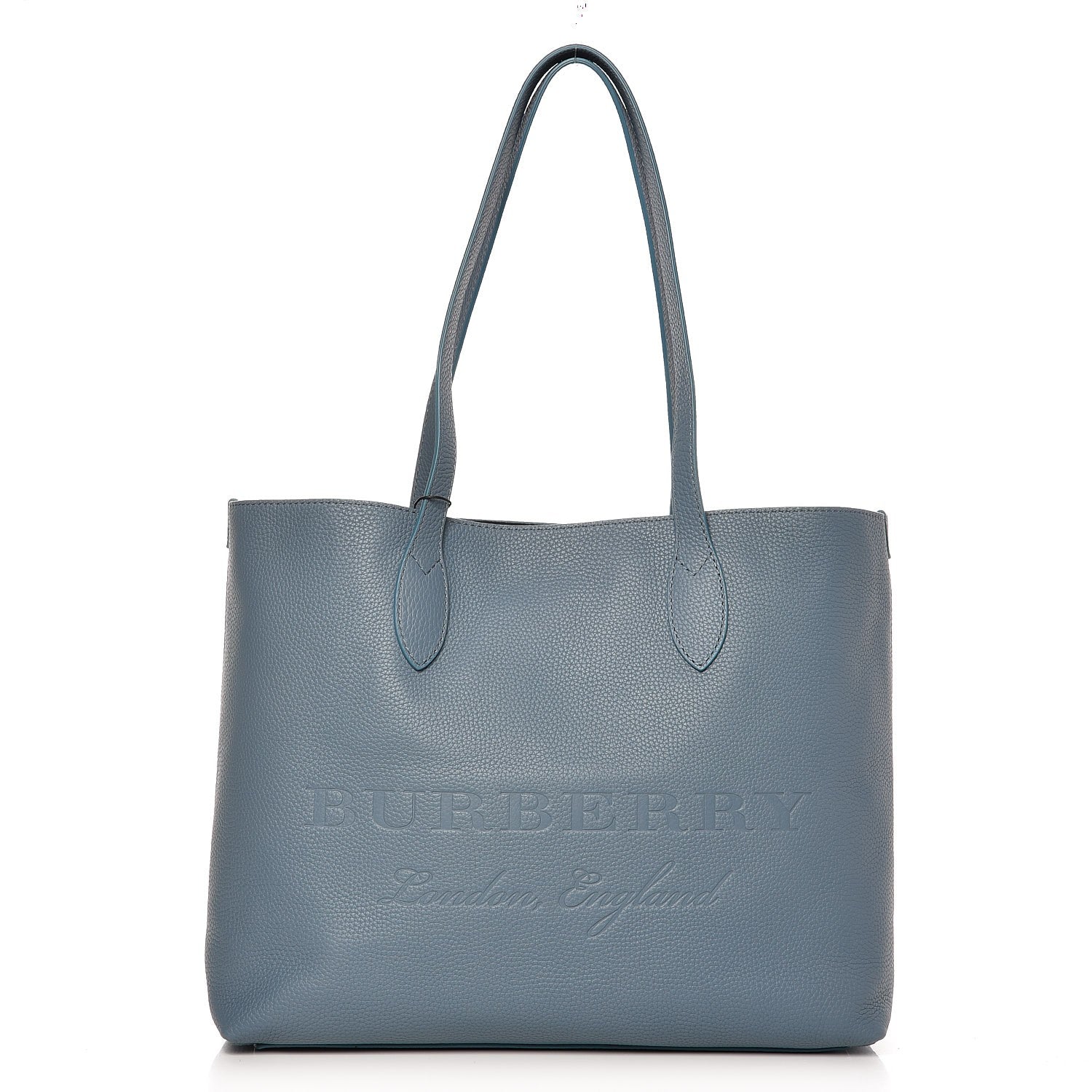 Burberry Grainy Calfskin Remington Tote Dusty Teal Blue 1 of 9