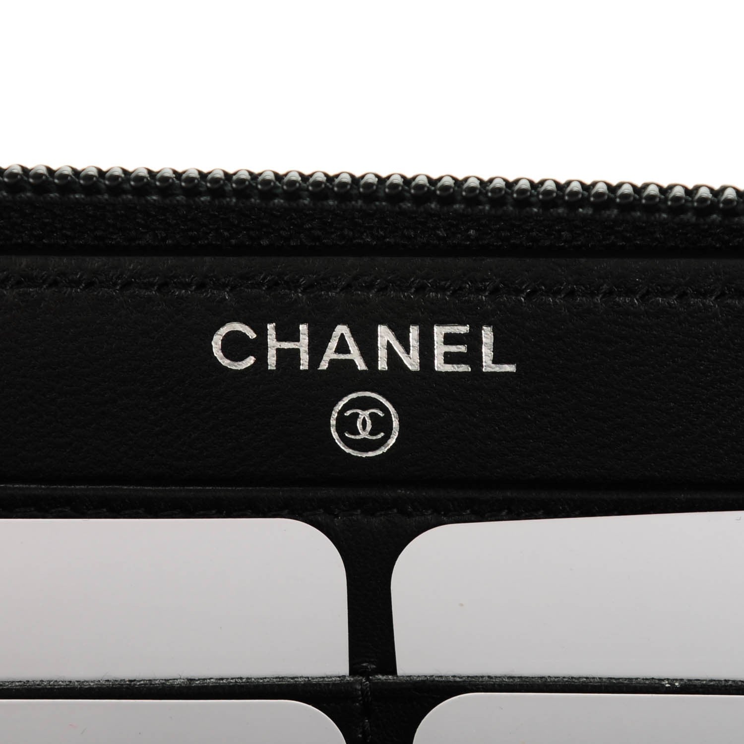 Chanel Lambskin Quilted Boy Zip Around Wallet Black 6 of 8