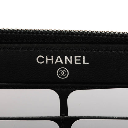 Chanel Lambskin Quilted Boy Zip Around Wallet Black 6 of 8