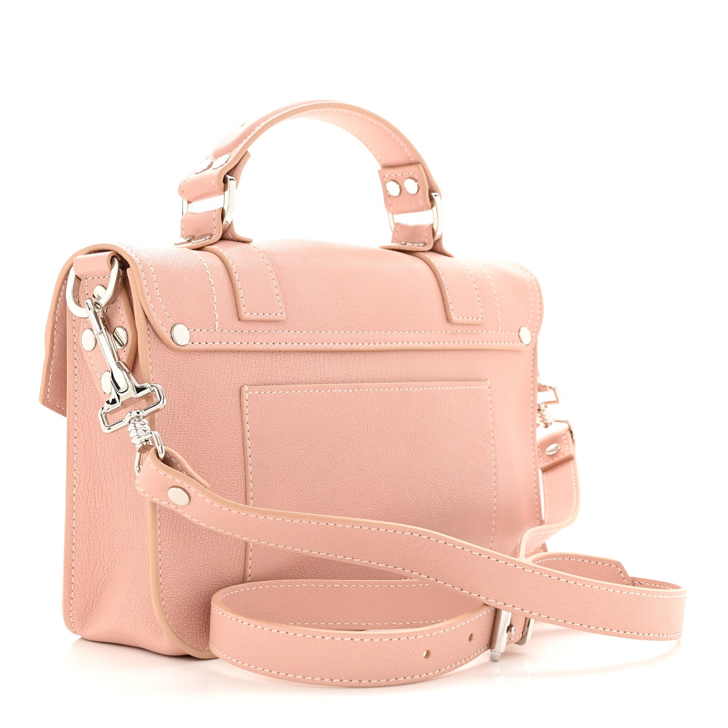 Proenza Schouler Calfskin Topstitch Tiny PS1 Satchel Pale Pink 3 of 11