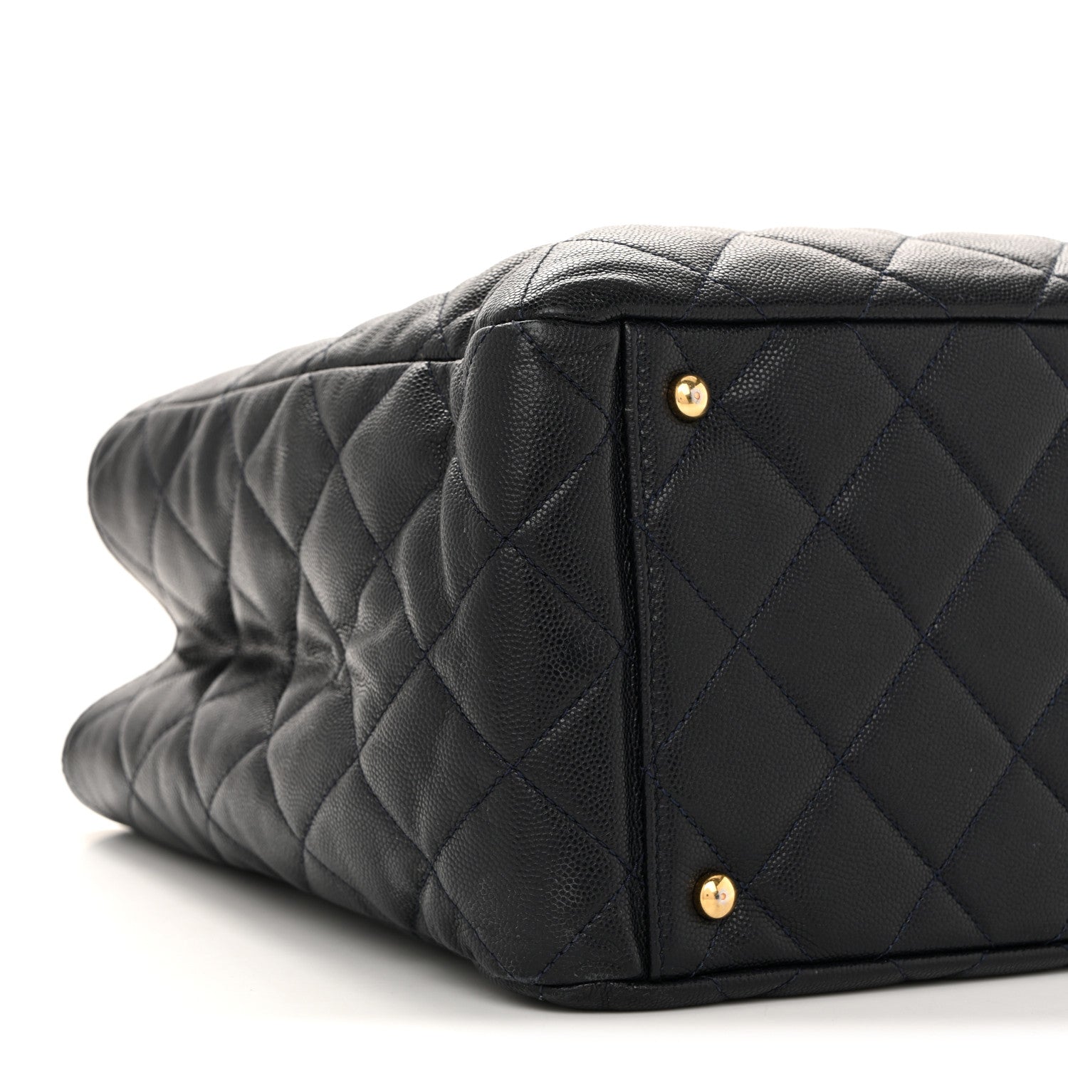 Chanel Caviar Quilted Small Shopping Tote Navy 9 of 14