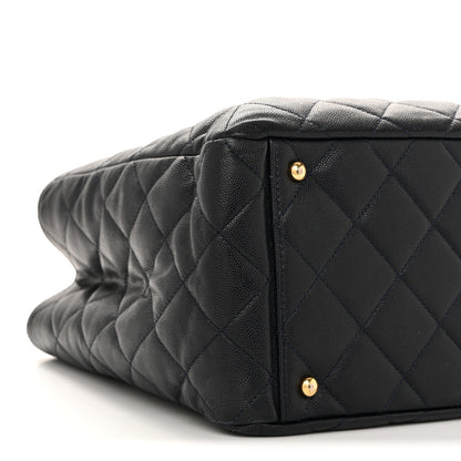 Chanel Caviar Quilted Small Shopping Tote Navy 9 of 14