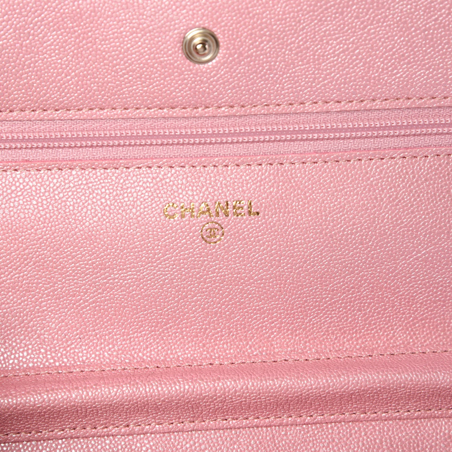 Chanel Iridescent Caviar Quilted Wallet on Chain WOC Rose Pink 8 of 11