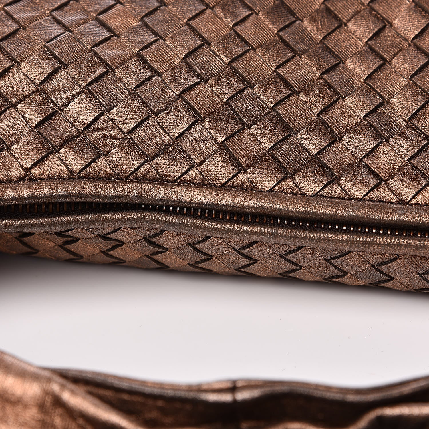 Bottega Veneta Metallic Nappa Intrecciato Medium Veneta Hobo Copper 11 of 12