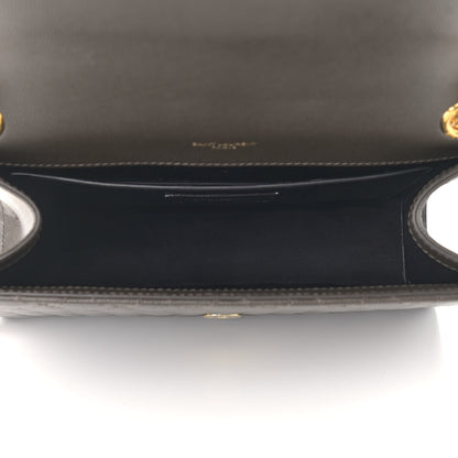 Saint Laurent Grain De Poudre Textured Mixed Matelasse Medium Triquilt Monogram Satchel Vert Kaki 4 of 7