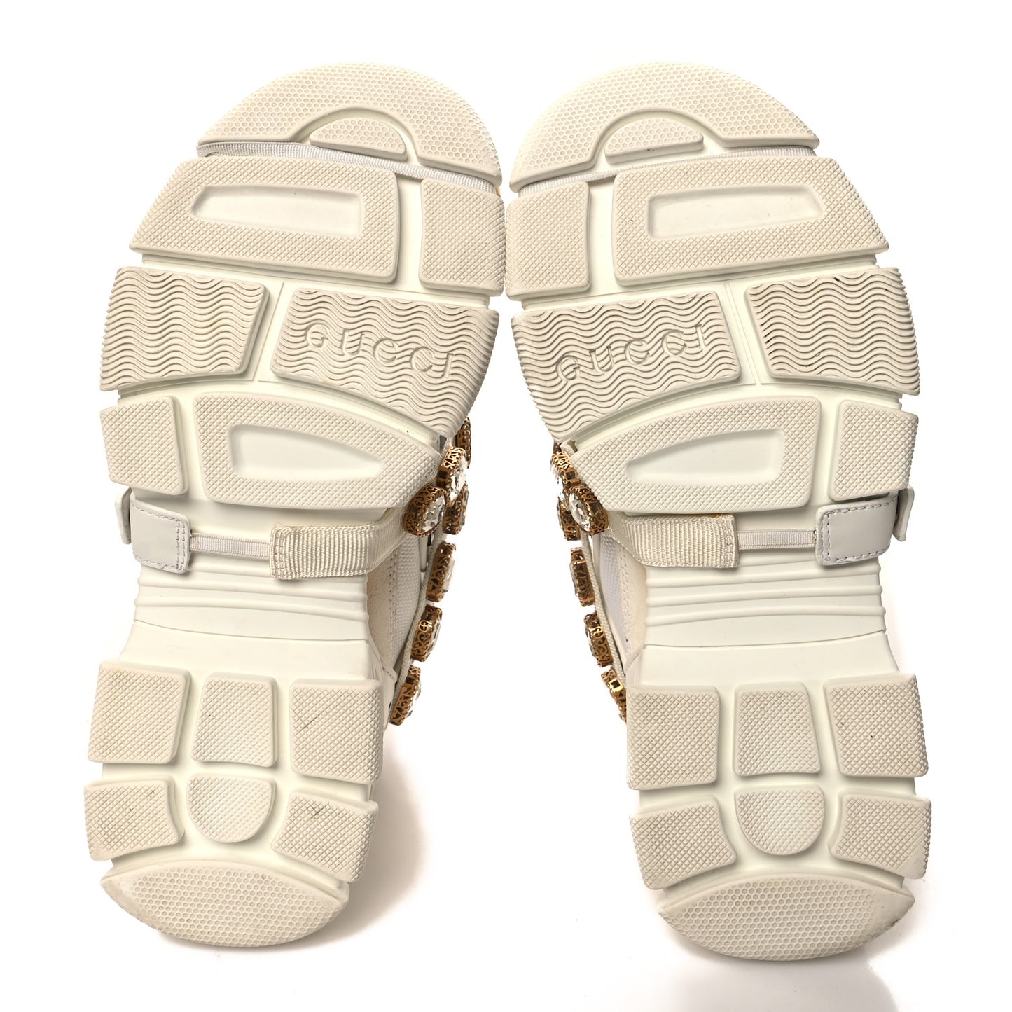 X SEGA Mesh Calfskin Suede Removable Crystals Womens Flashtrek Sneakers 37 Great White