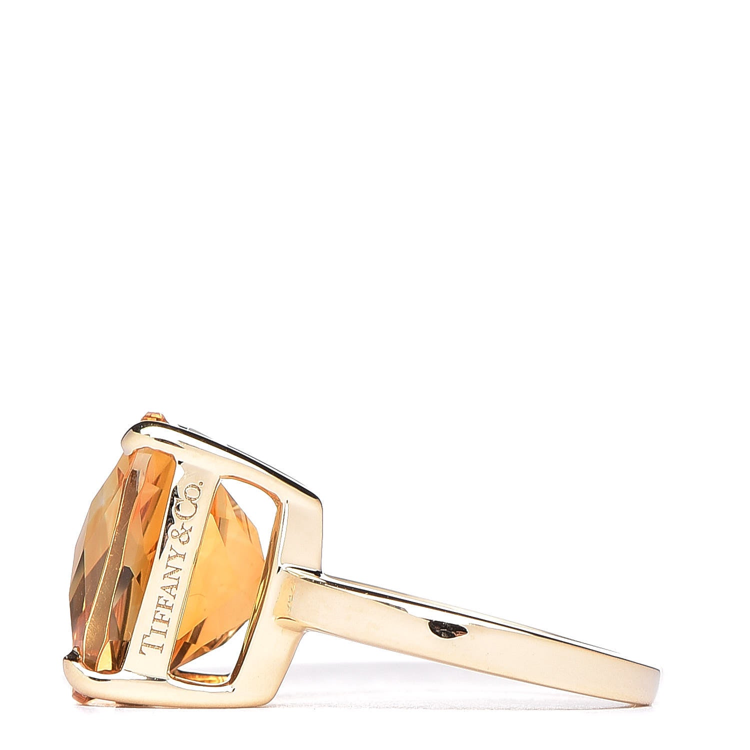 Tiffany 18K Yellow Gold Citrine Sparklers Cocktail Ring 53 6.25 3 of 8