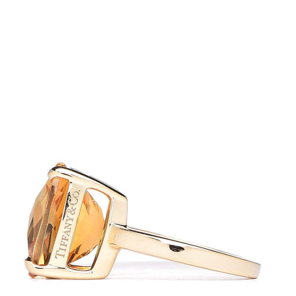 Tiffany 18K Yellow Gold Citrine Sparklers Cocktail Ring 53 6.25 3 of 8