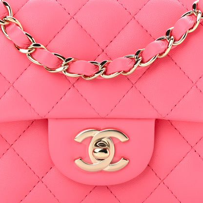 Chanel Lambskin Quilted Mini Rectangular Flap Pink 7 of 11