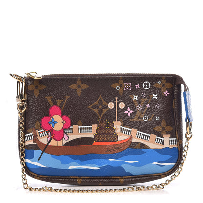 Louis Vuitton Monogram 2019 Christmas Animation Mini Venice Pochette Accessories Blue 1 of 8
