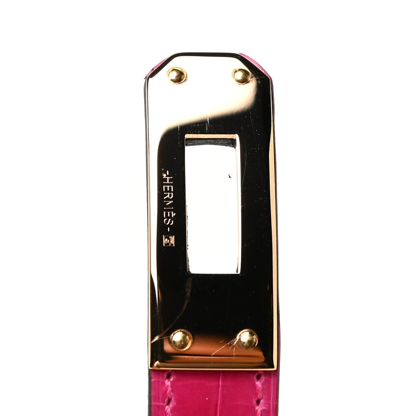 Shiny Alligator Lizard Kelly Double Tour Bracelet T2 Rose Mexico