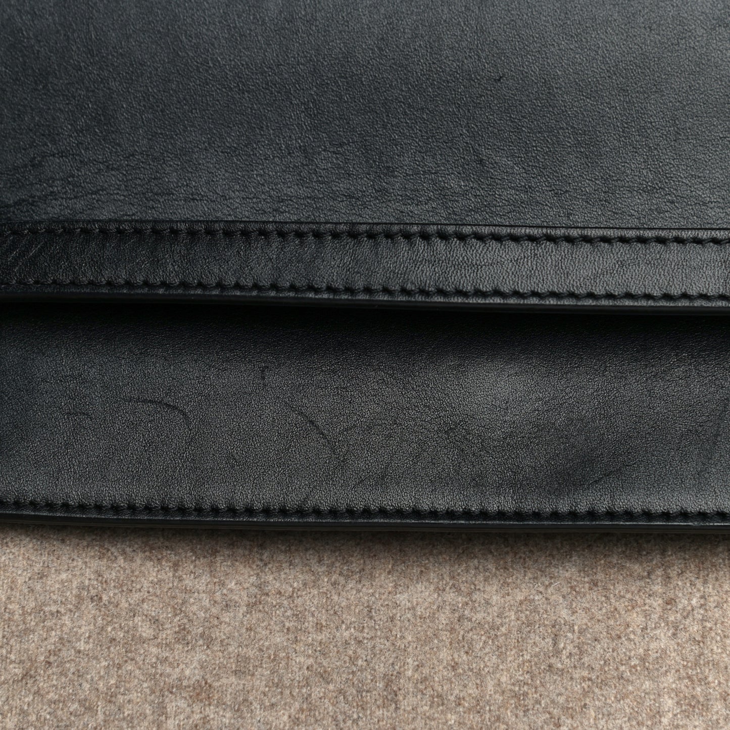 Felt Smooth Calfskin Mini Belt Bag Beige