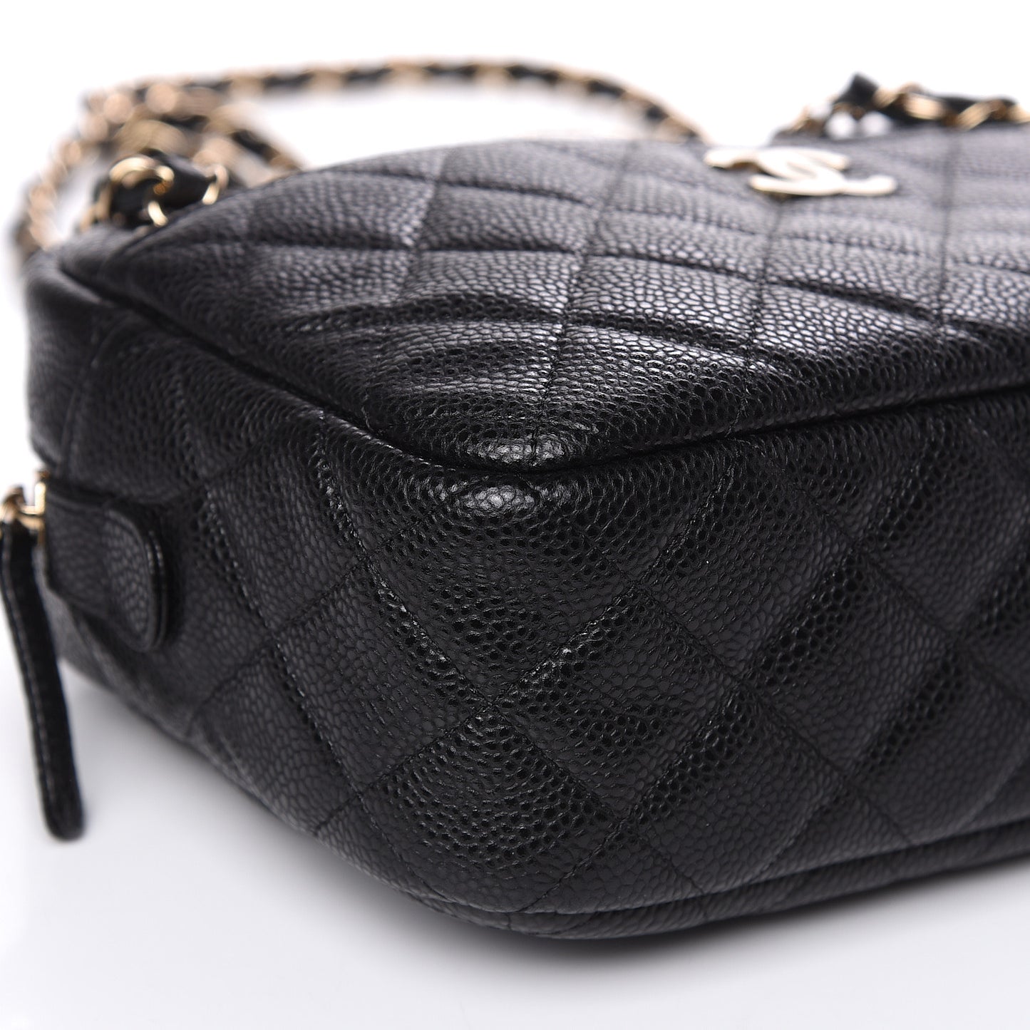 Caviar Quilted Camera Case Black