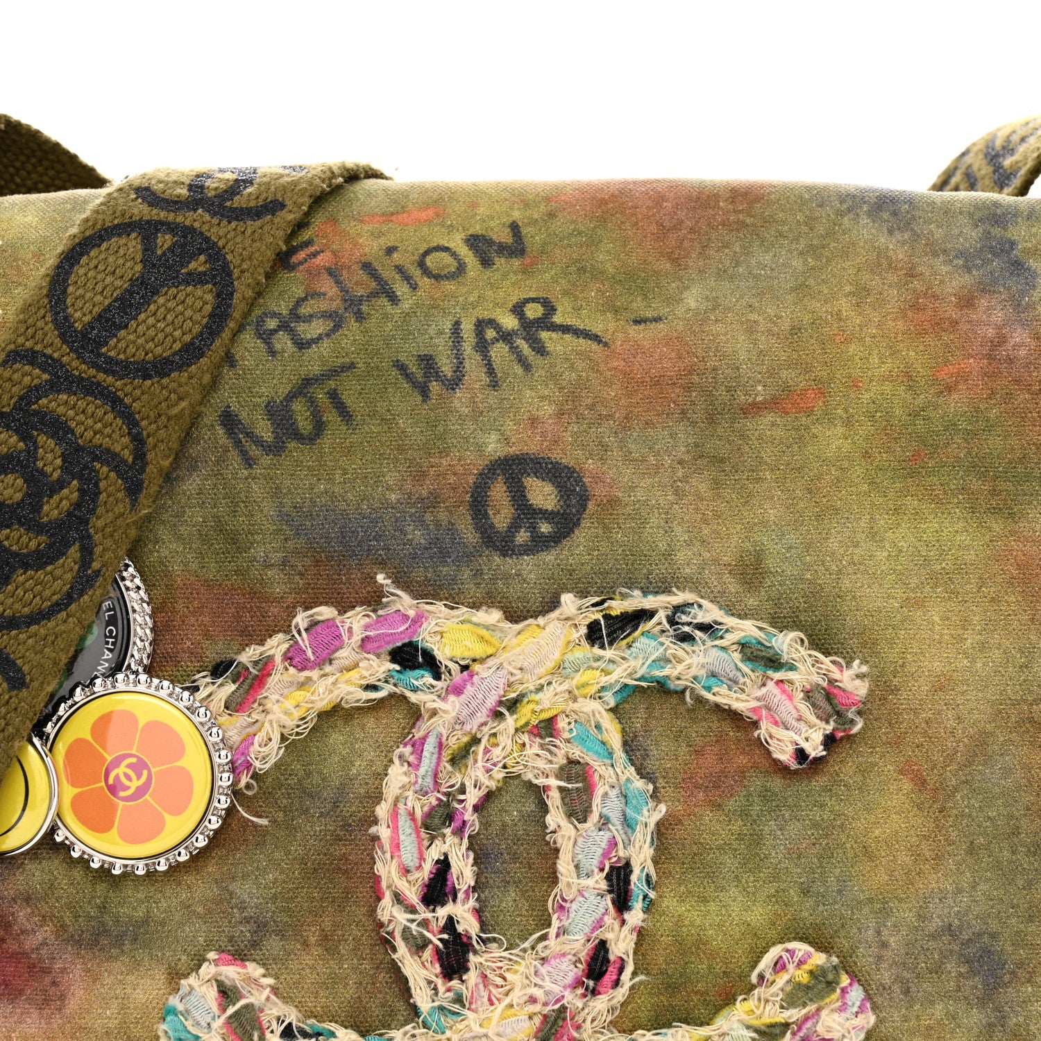 Chanel Washed Toile Graffiti On The Pavements Messenger Khaki Multicolor 8 of 10