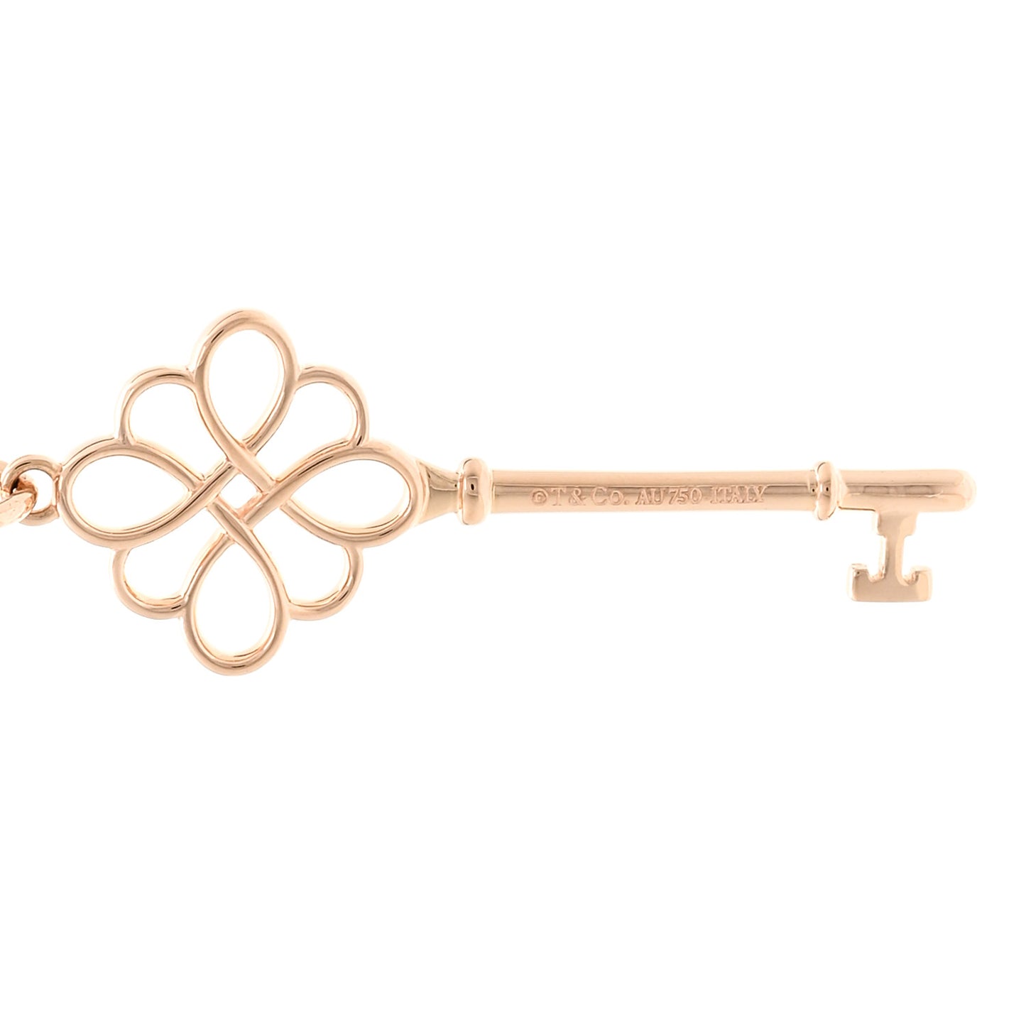 18K Rose Gold Knot Key Pendant Necklace