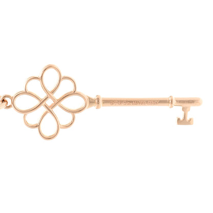 Tiffany 18K Rose Gold Knot Key Pendant Necklace 3 of 5