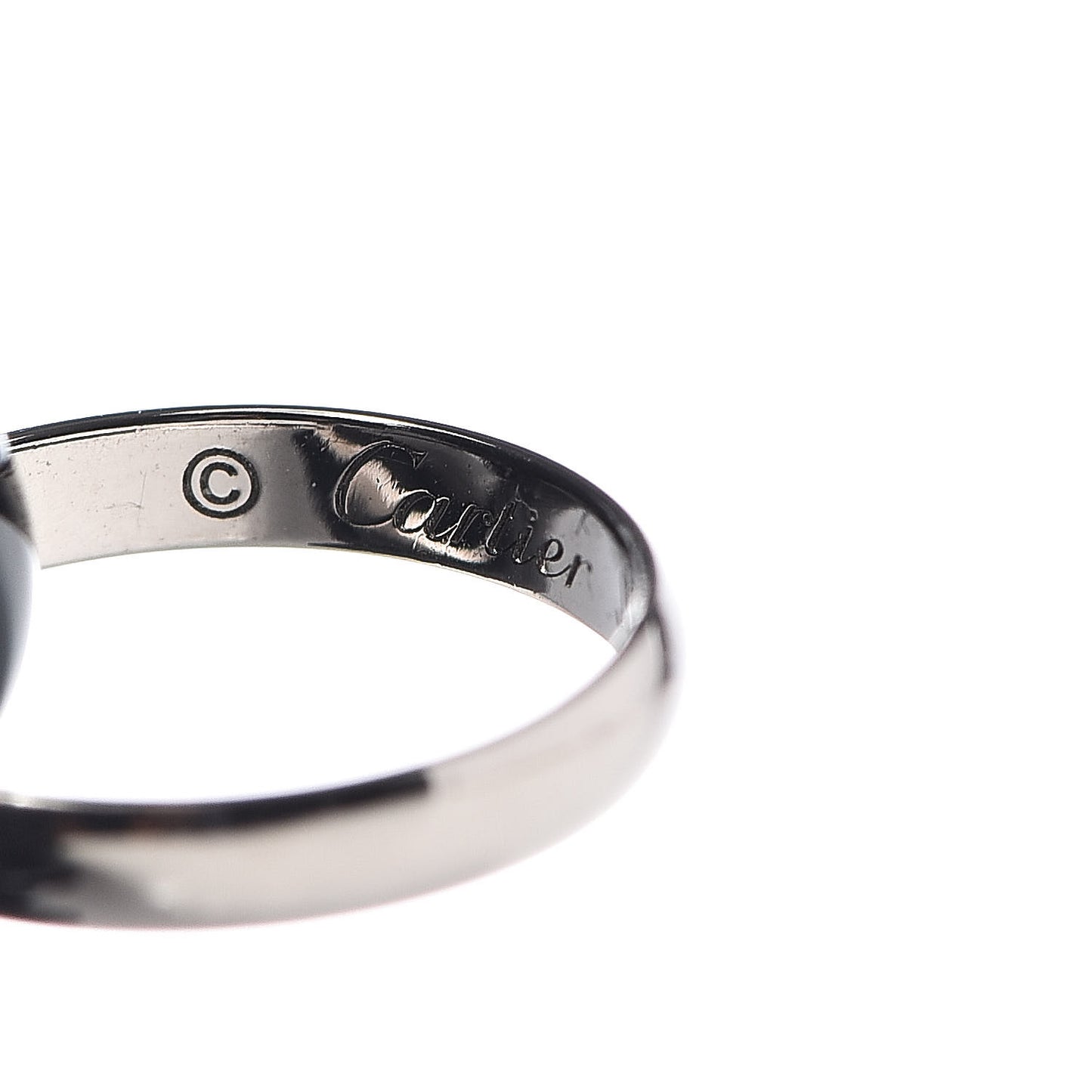 18K White Gold Ceramic Trinity Cord Bracelet Black