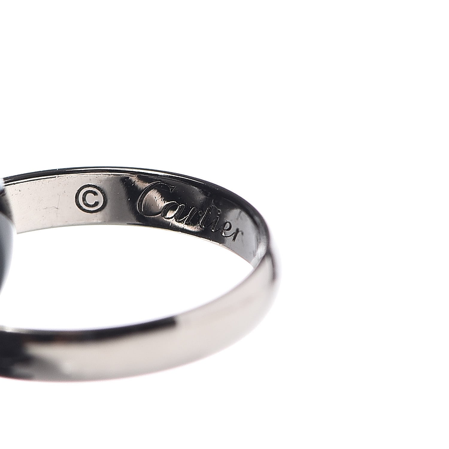 Cartier 18K White Gold Ceramic Trinity Cord Bracelet Black 5 of 8