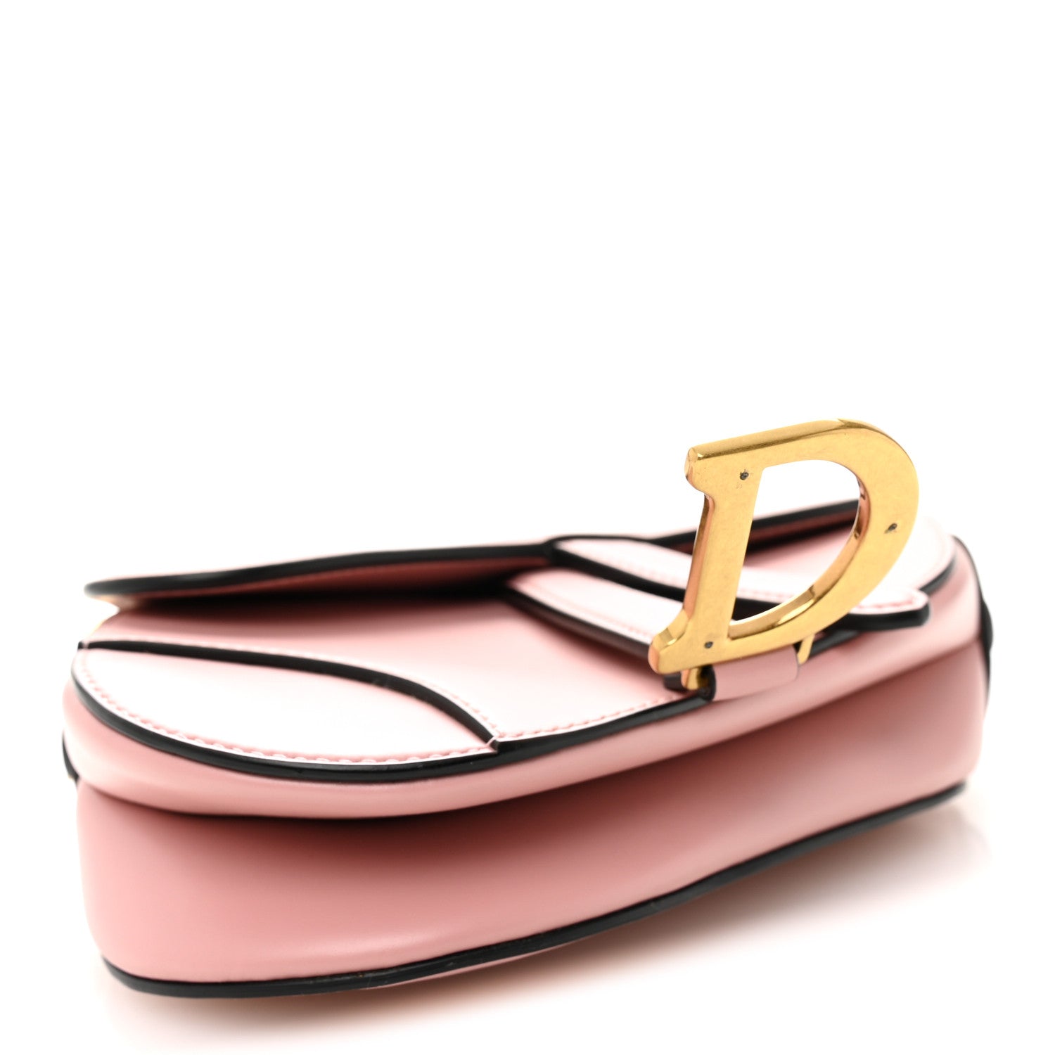Christian Dior Smooth Calfskin Mini Saddle Bag Antique Pink 4 of 10