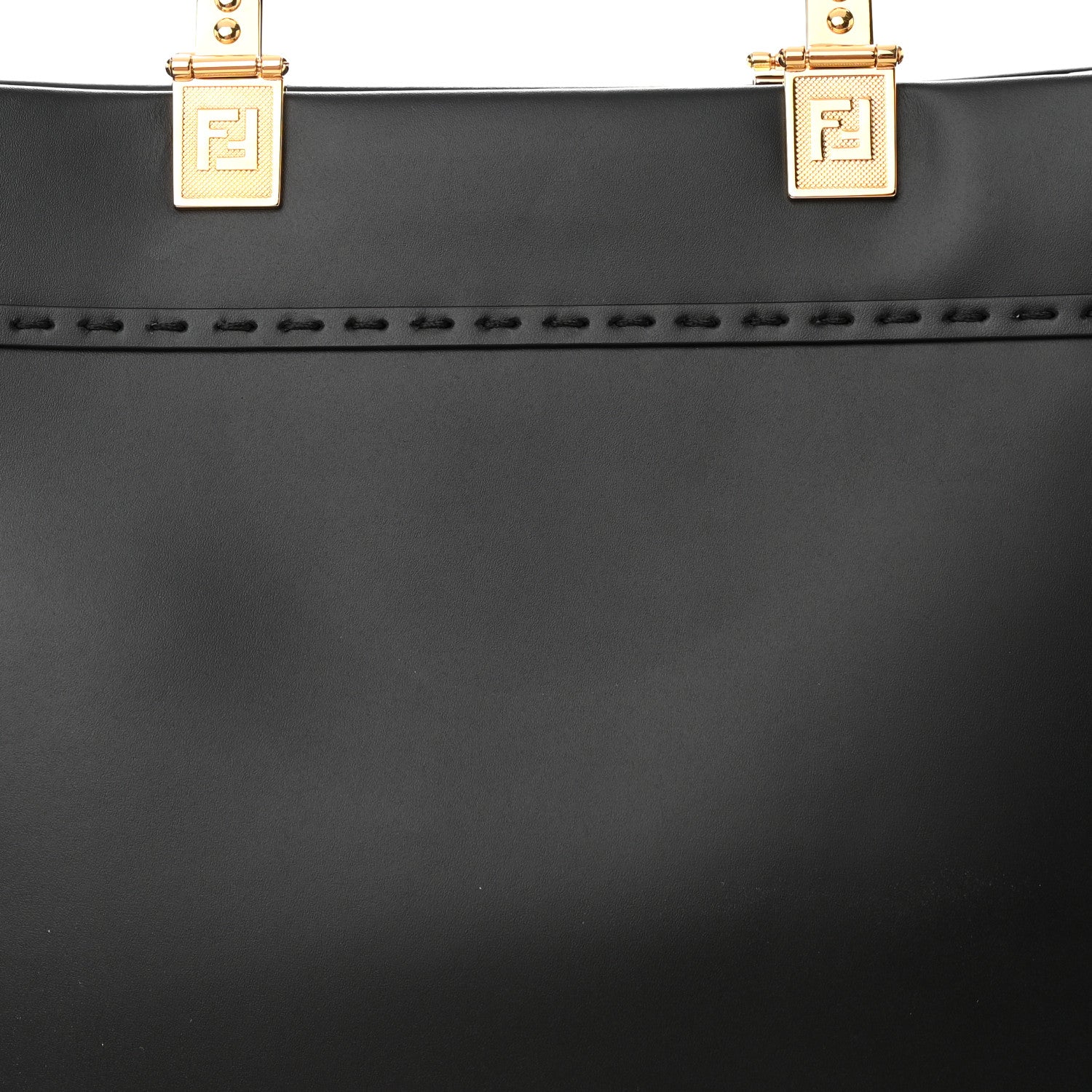 Fendi X VERSACE Calfskin Plexiglass Fendace Medium Fendi Sunshine Shopper Tote Black 11 of 11
