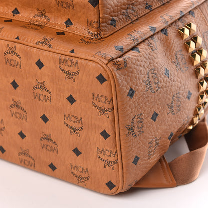 MCM Visetos Medium Side Studs Stark Backpack Cognac 9 of 10