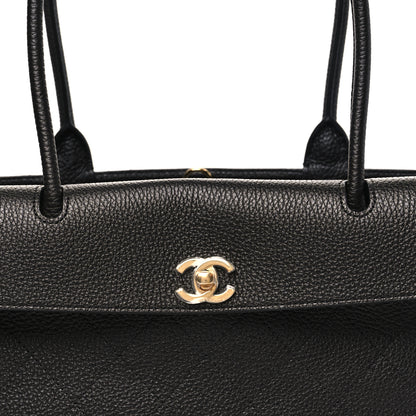 Chanel Grained Calfskin Stitched Urban Essentials Small Shopping Bag Black 7 of 10