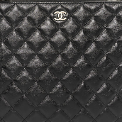 Chanel Calfskin Quilted Pearl Medium Cosmetic Case Black 8 of 11