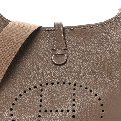 Hermes Taurillon Clemence Evelyne III PM Etoupe 7 of 10
