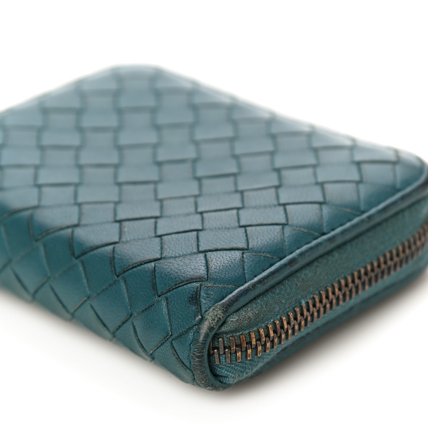 Bottega Veneta Nappa Intrecciato Zip Around Coin Purse Lagoon 8 of 22