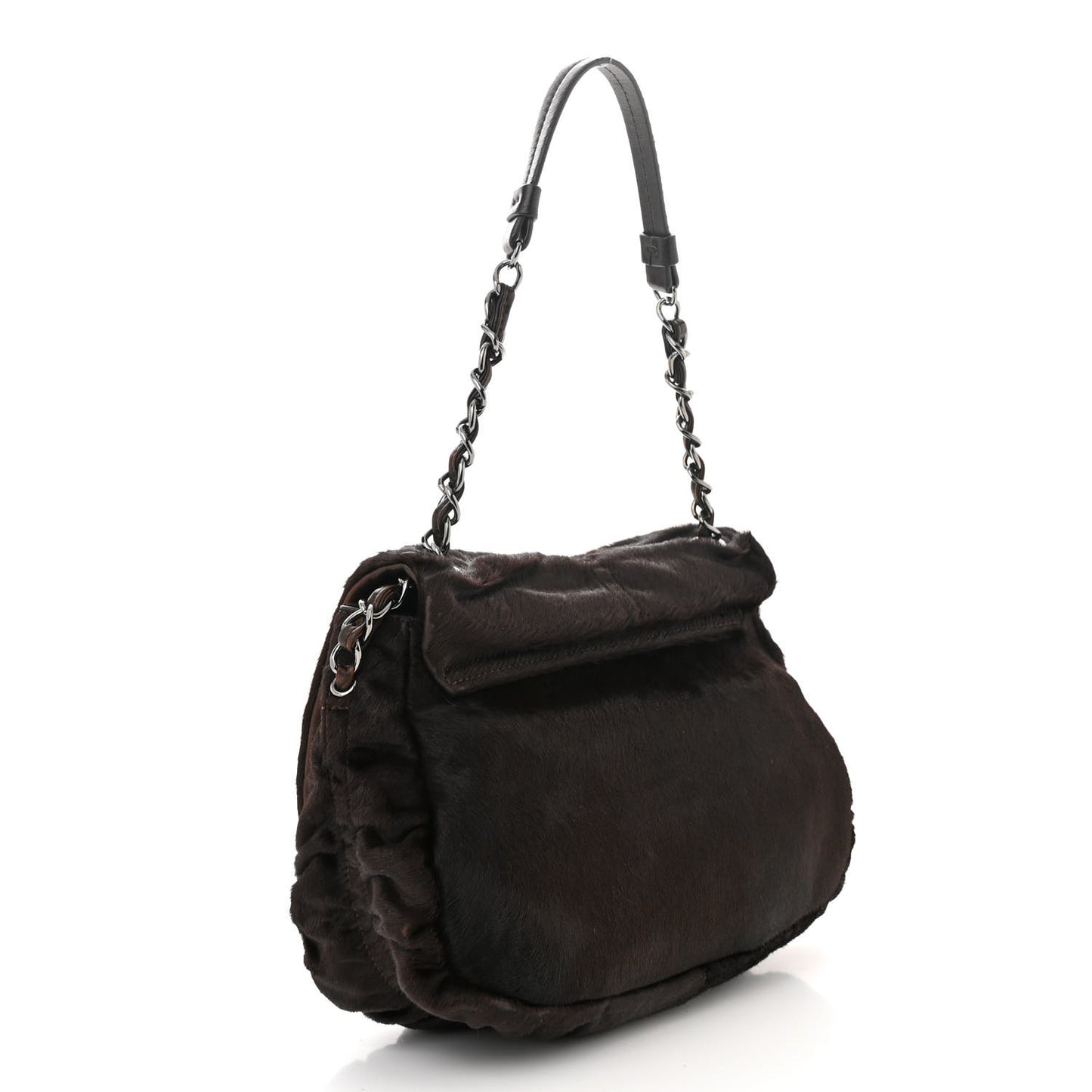 Pony Hair Sharpei Flap Tote Brown