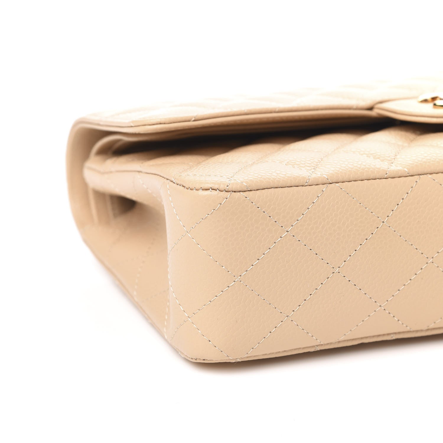 Chanel Caviar Quilted Medium Double Flap Light Beige 8 of 10