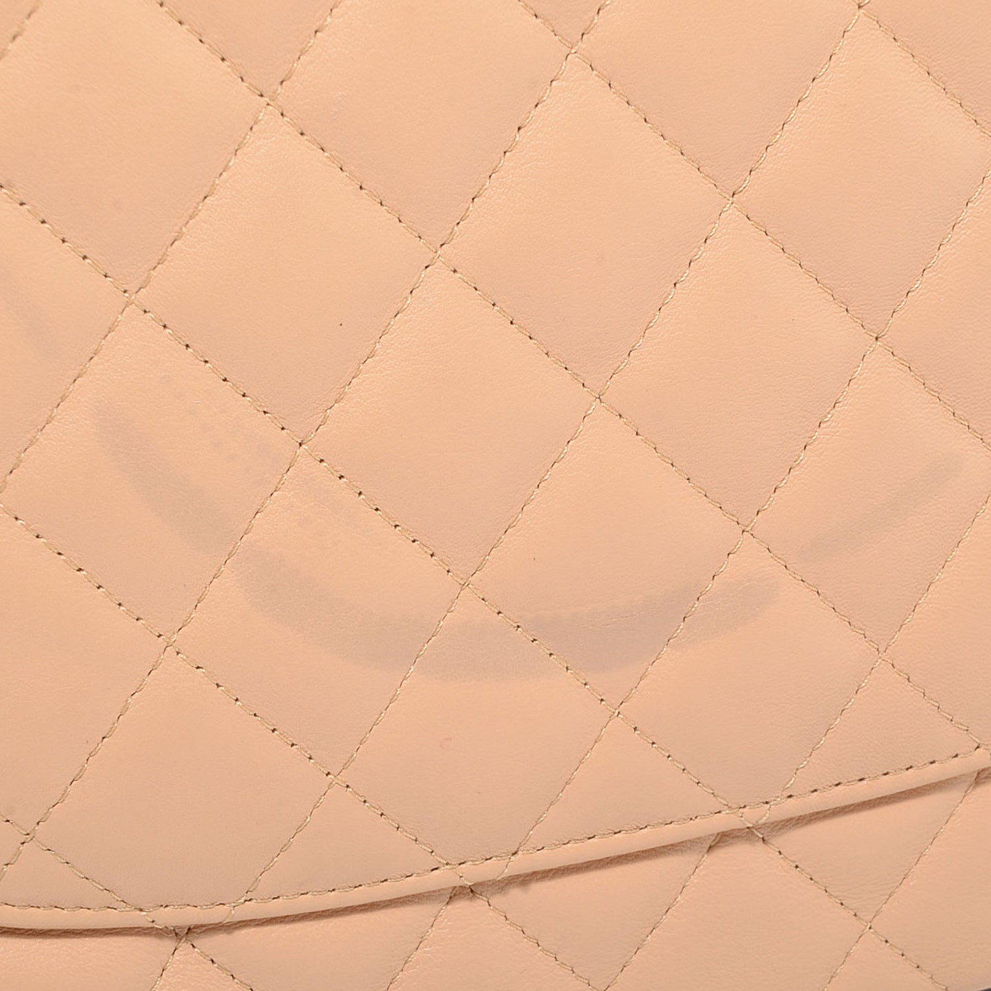 Calfskin Quilted Large Cambon Tote Beige Black