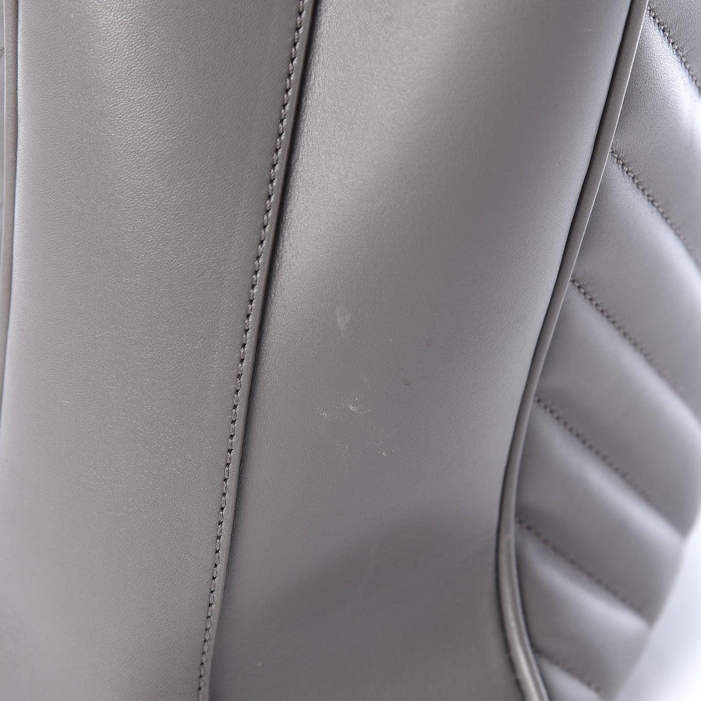 Smooth Calfskin Matelasse Chevron Monogram Shopping Bag Grey
