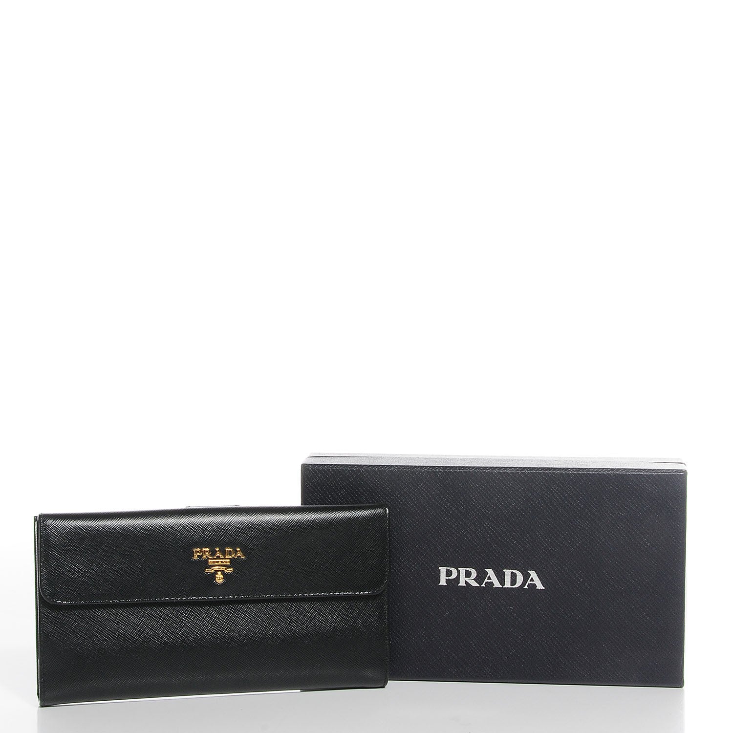 Prada Saffiano Metal Continental Flap Wallet Nero Black 8 of 8