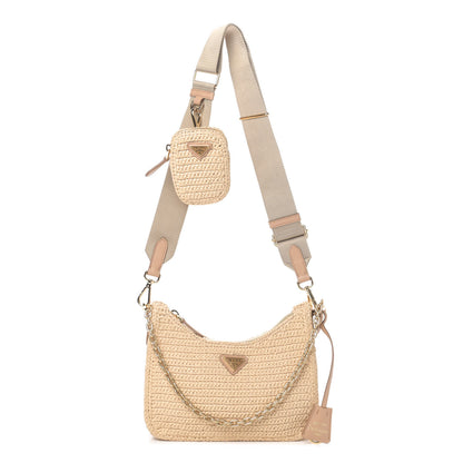 Prada Yarn Raffia Effect Crochet Re-Edition 2005 Shoulder Bag Naturale 1 of 4