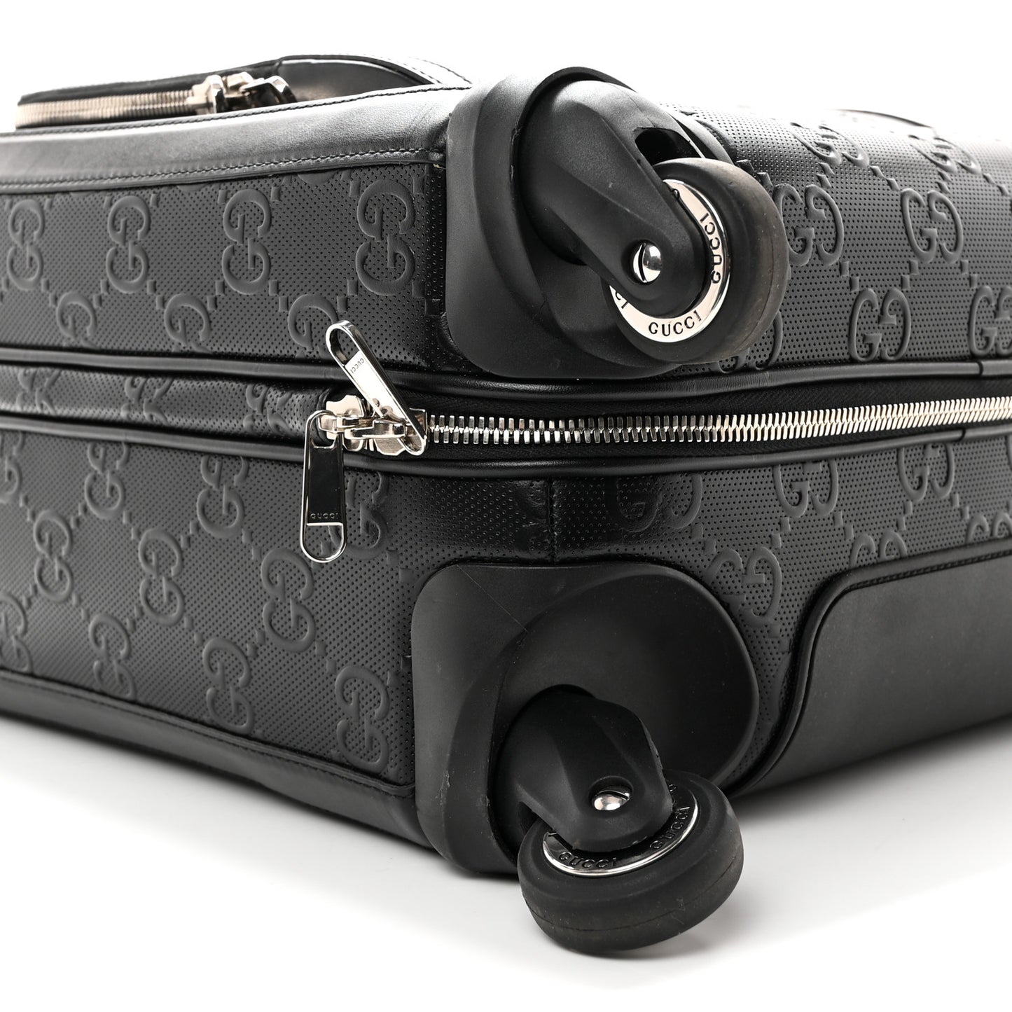 Monogram Jumbo GG Textured Dollar Calfskin Small Carry On Trolley Black