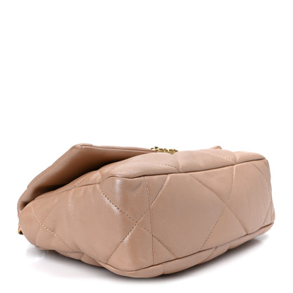 Chanel Shiny Lambskin Quilted Medium Chanel 19 Flap Beige 4 of 10