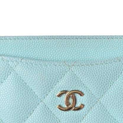 Chanel Caviar Quilted Card Holder Light Blue 16 of 20