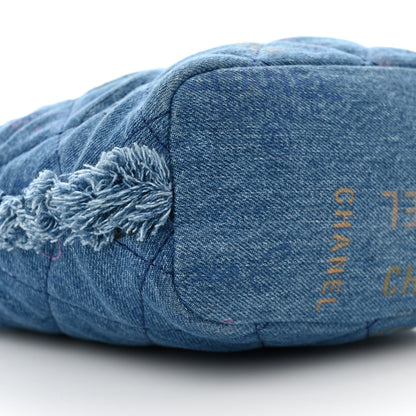 Chanel Denim Quilted Mood Bucket With Chain Blue Multicolor 9 of 10